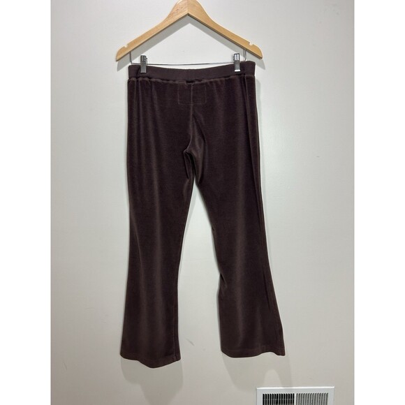 Y2K House Of Freedom Velour Track Suit SET Flare Bling Heart Brown Size M - Picture 6 of 12